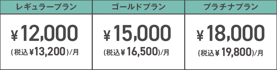 ジム＆ゴルフ会員料金表